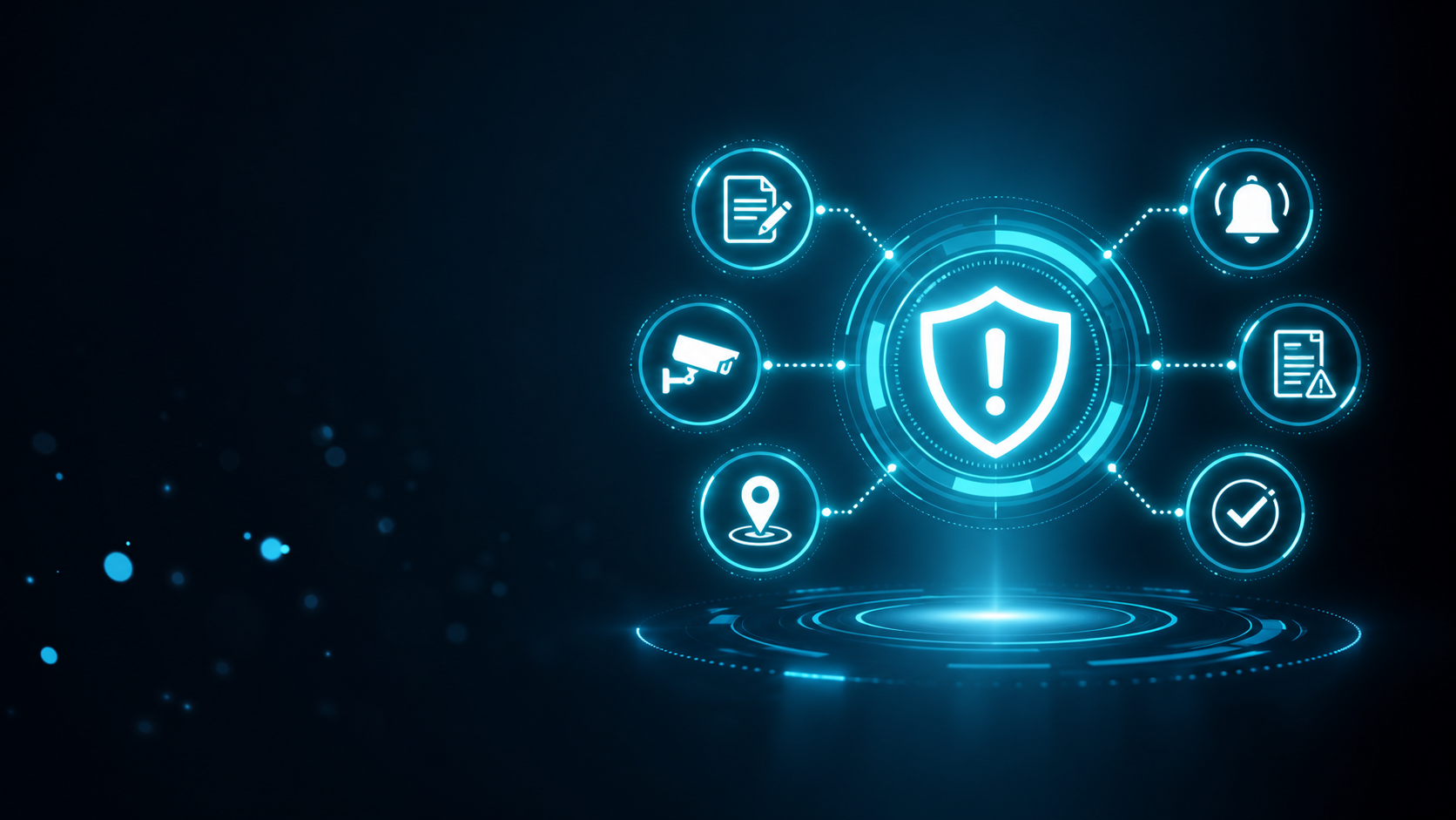 Dashboard di sicurezza informatica al neon